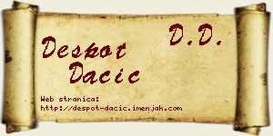 Despot Dačić vizit kartica